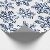 Blaue Schneeflocken Geschenkpapier (Ecke)