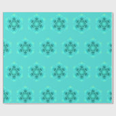 Blaue Schneeflocken Geschenkpapier (Flach)