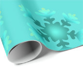 Blaue Schneeflocken Geschenkpapier (Rolleneckpunkt)