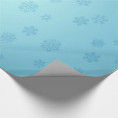 Blaue Schneeflocken Geschenkpapier (Ecke)