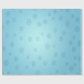 Blaue Schneeflocken Geschenkpapier (Flach)