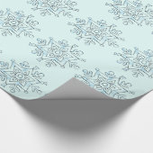 Blaue Schneeflocken Geschenkpapier (Ecke)