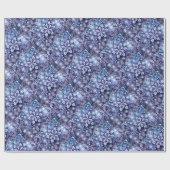 Blaue Schneeflocken Geschenkpapier (Flach)