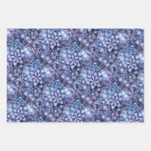 Blaue Schneeflocken Geschenkpapier Set (Vorderseite 2)