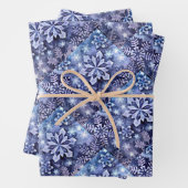 Blaue Schneeflocken Geschenkpapier Set (Beispiel)