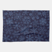 Blaue Schneeflocken Geschirrtuch (Horizontal)