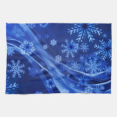 Blaue Schneeflocken Geschirrtuch (Horizontal)