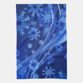 Blaue Schneeflocken Geschirrtuch (Vertikal)
