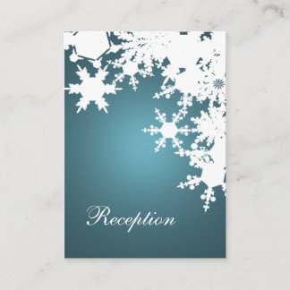 Blaue Schneeflocken im Winter Hochzeitskarten Empf Begleitkarte