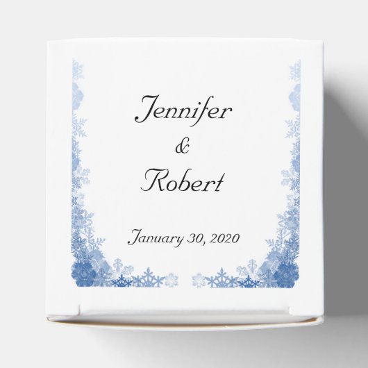 Blaue Schneeflocken in der Box "Weiße Gastgeschenk Geschenkschachtel (Oben)