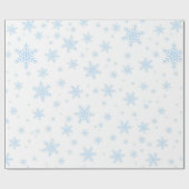 Blaue Schneeflocken in Weiß Geschenkpapier (Flach)
