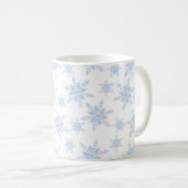 Blaue Schneeflocken Kaffeetasse (VorderseiteRechts)