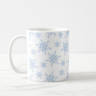 Blaue Schneeflocken Kaffeetasse
