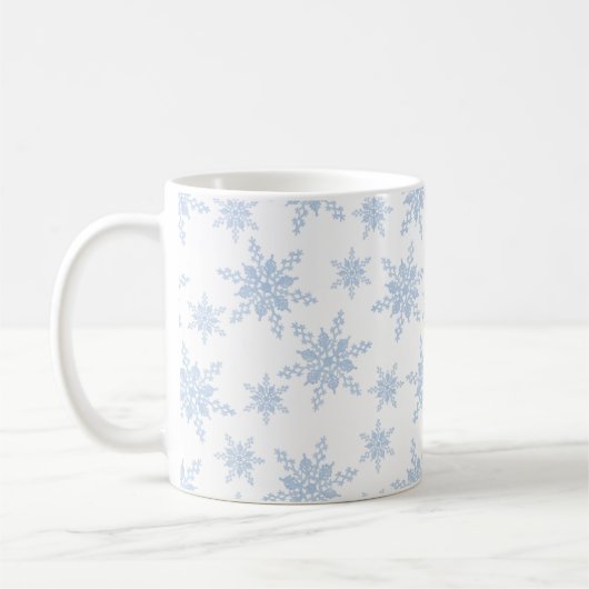 Blaue Schneeflocken Kaffeetasse (Links)