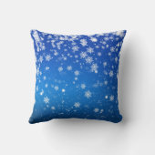 Blaue Schneeflocken Kissen (Rückseite)