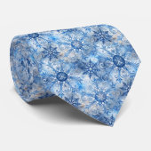 Blaue Schneeflocken Krawatte (Gerollt)