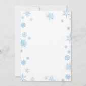 Blaue Schneeflocken Lebkuchen-Baby-Sprinkle Einladung (Rückseite)