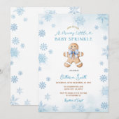 Blaue Schneeflocken Lebkuchen-Baby-Sprinkle Einladung (Vorne/Hinten)