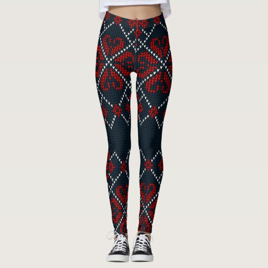 Blaue Schneeflocken  Leggings (Vorderseite)