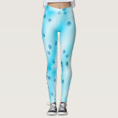 Blaue Schneeflocken Leggings (Vorderseite)