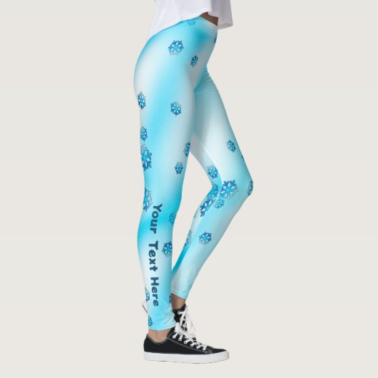 Blaue Schneeflocken Leggings (Rechts)