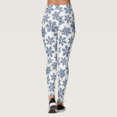 Blaue Schneeflocken Leggings (Rückseite)