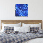 Blaue Schneeflocken Leinwanddruck (Insitu (Schlafzimmer))
