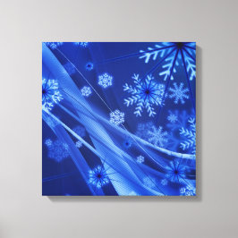Blaue Schneeflocken Leinwanddruck