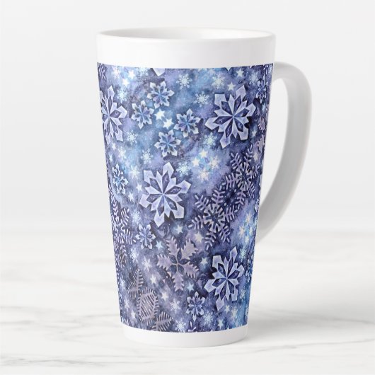 Blaue Schneeflocken Milchtasse (Rechte Ecke)