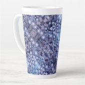 Blaue Schneeflocken Milchtasse (Linke Ecke)