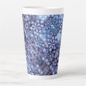 Blaue Schneeflocken Milchtasse (Vorderseite)