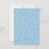 Blaue Schneeflocken mit einer Babykarte Einladung (Rückseite)
