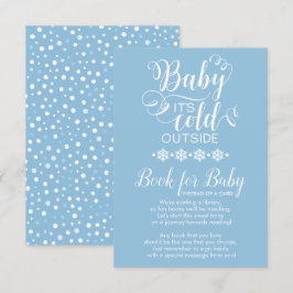 Blaue Schneeflocken mit einer Babykarte Einladung