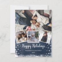 Blaue Schneeflocken mit mehreren Fotos Urlaub