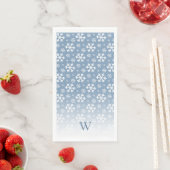 Blaue Schneeflocken-Monogramm Serviette (Beispiel)