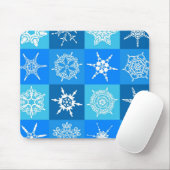 Blaue Schneeflocken Mousepad (Mit Mouse)