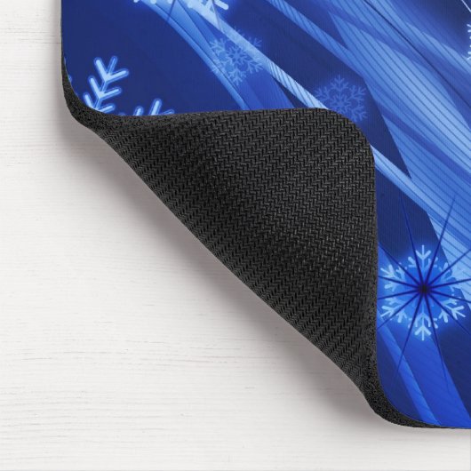 Blaue Schneeflocken Mousepad (Ecke)