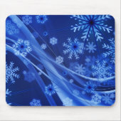 Blaue Schneeflocken Mousepad (Vorne)