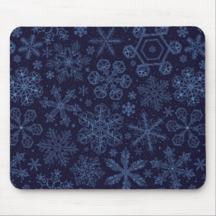 Blaue Schneeflocken Mousepad
