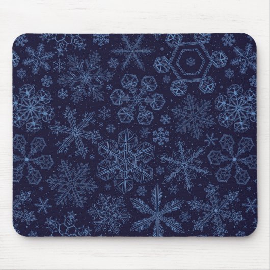Blaue Schneeflocken Mousepad (Vorne)