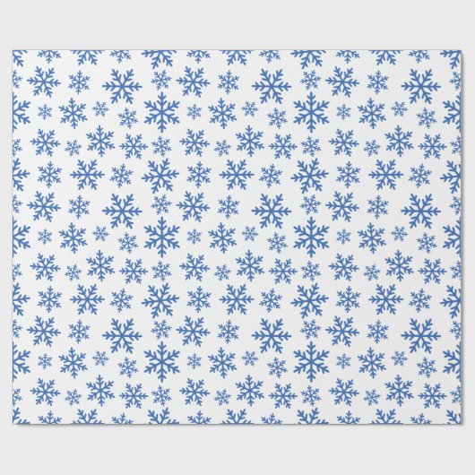 Blaue Schneeflocken Muster für Weihnachtsgeschenke Geschenkpapier (Flach)