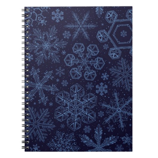 Blaue Schneeflocken Notizblock (Vorderseite)