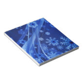 Blaue Schneeflocken Notizblock (angewinkelt)