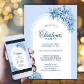 Blaue Schneeflocken Party Einladung