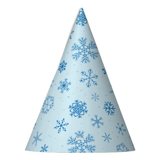 Blaue Schneeflocken Partyhütchen (Links)