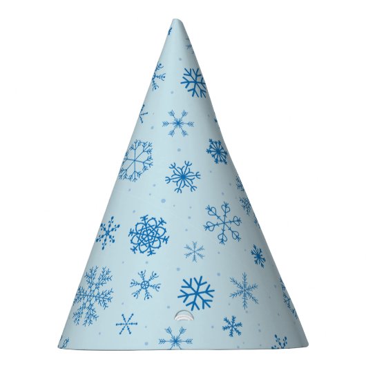 Blaue Schneeflocken Partyhütchen (Rechts)