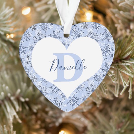 Blaue Schneeflocken personalisiert Ornament (Baum)