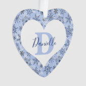 Blaue Schneeflocken personalisiert Ornament (Vorderseite)