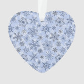 Blaue Schneeflocken personalisiert Ornament (Rückseite)