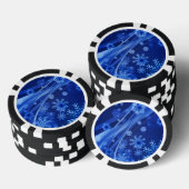 Blaue Schneeflocken Pokerchips (Stapel)